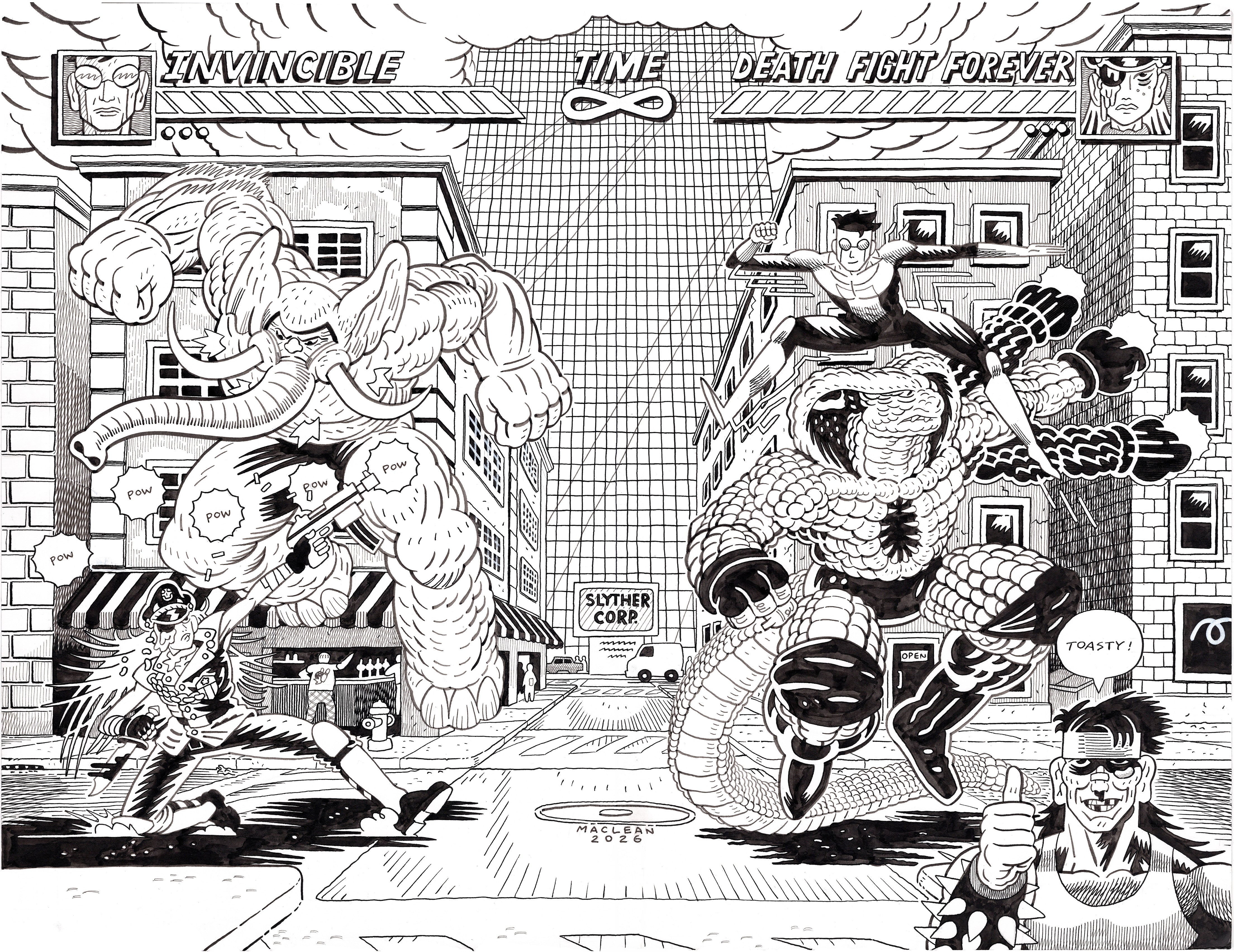 DEATH FIGHT FOREVER #3 X INVINCIBLE Cover Art – Laser Wolf Attack