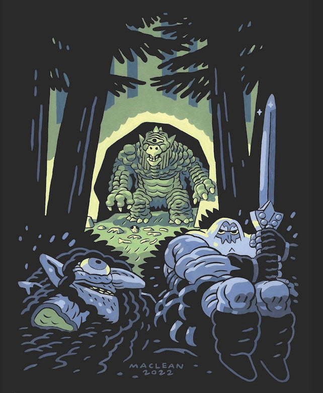 HEAD LOPPER & The Cave Troll 16x20 Poster
