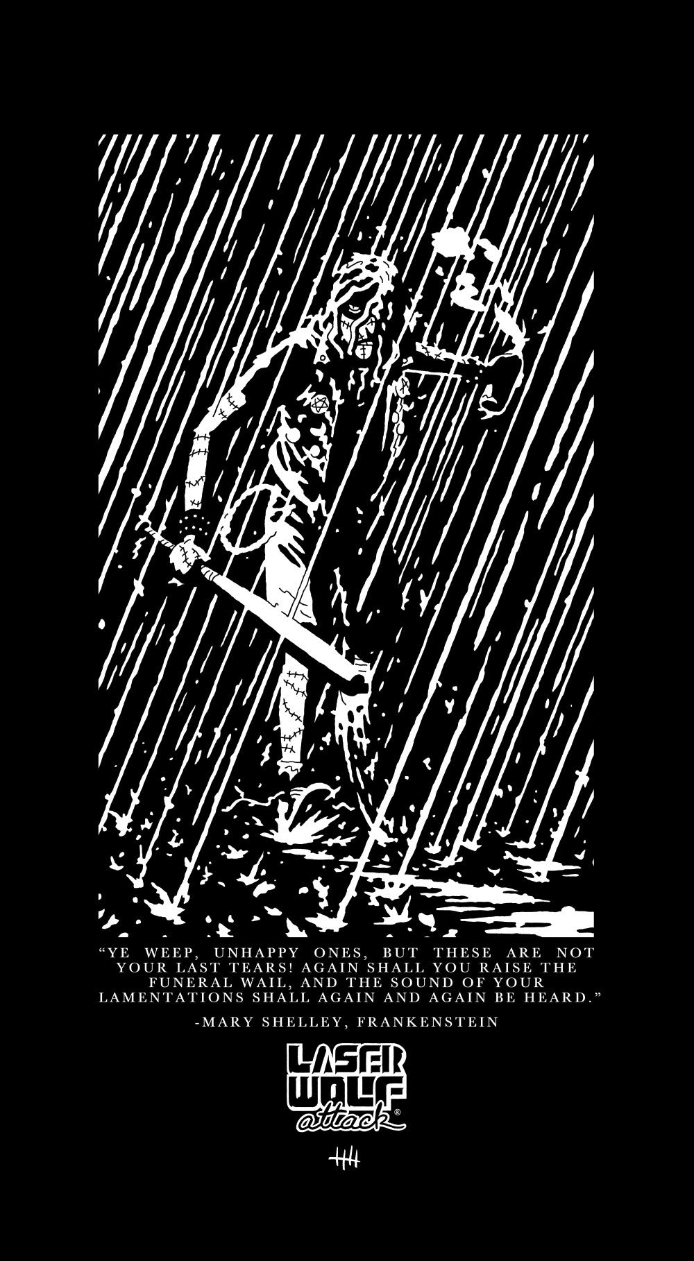 FRANKENSTEIN T-shirt - Laser Wolf Attack